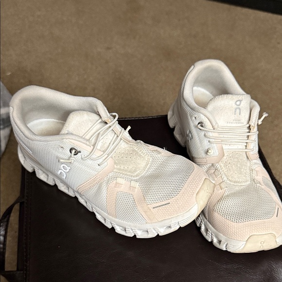 On Running Shoes - On Running Cream and White Athletic Shoes